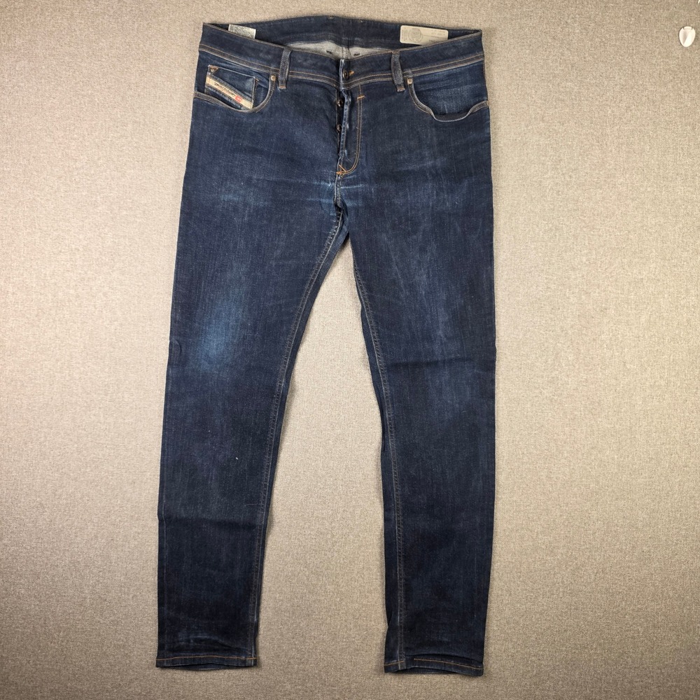 Diesel Old Money Troxer Slim Jeans Mens 36x32 Dark Wash Stretch Indigo Denim Y2K